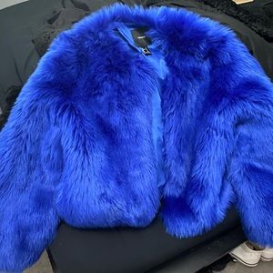Fur rave coat blue